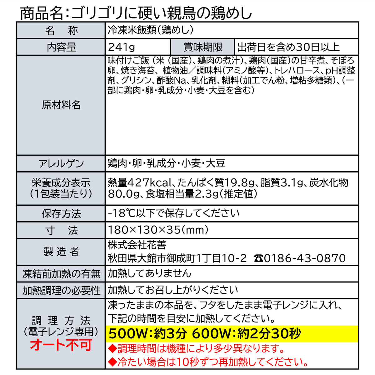 冷凍ゴリゴリに硬い親鳥の鶏めし